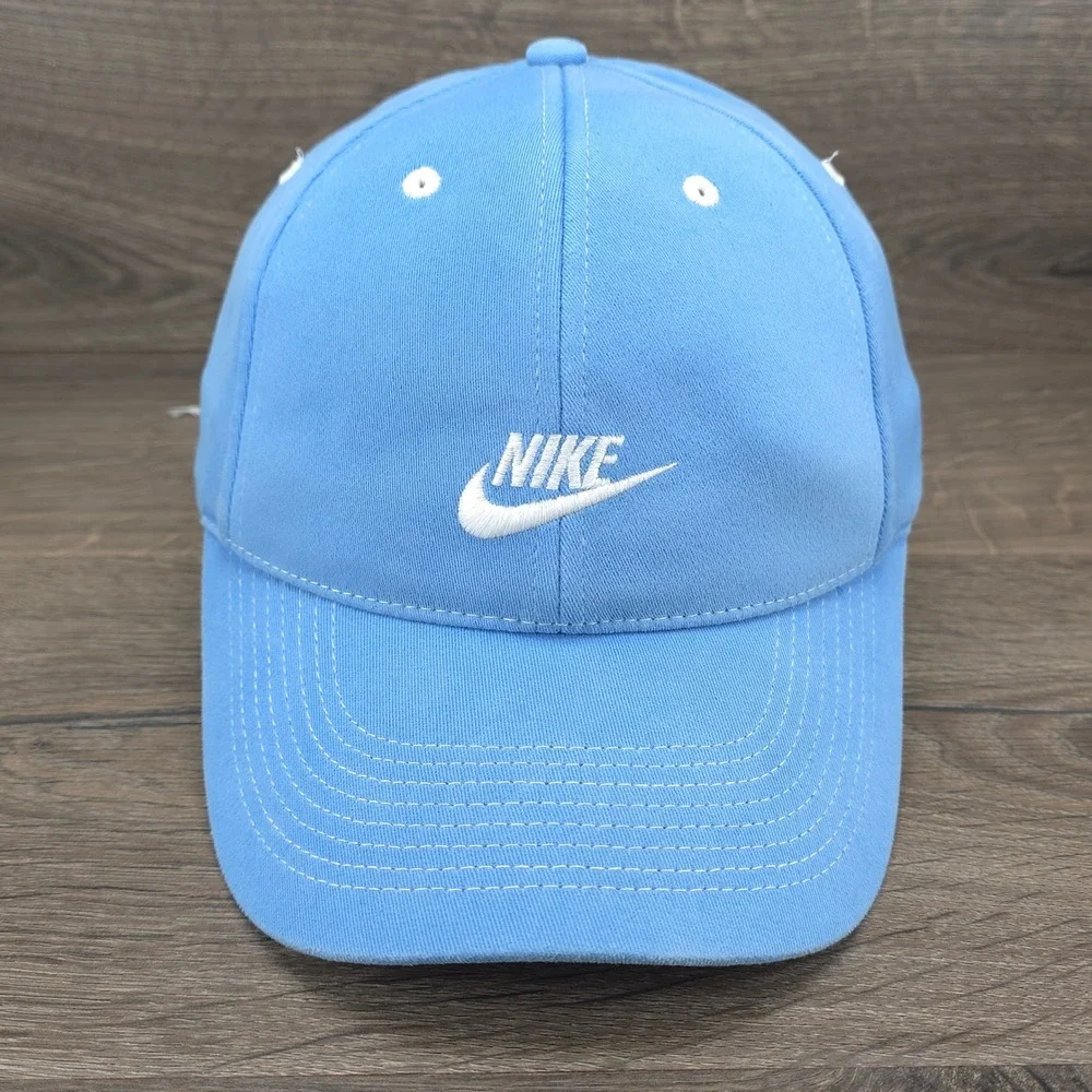 Nike Hat Cap Fitted One Size Blue Men Athletic Swoosh Golf Baseball Sportswear